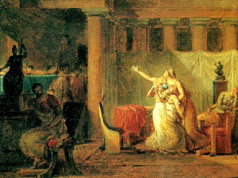 Jacques-Louis  David liktorerna hemfor till brutus hans soners lik oil painting picture